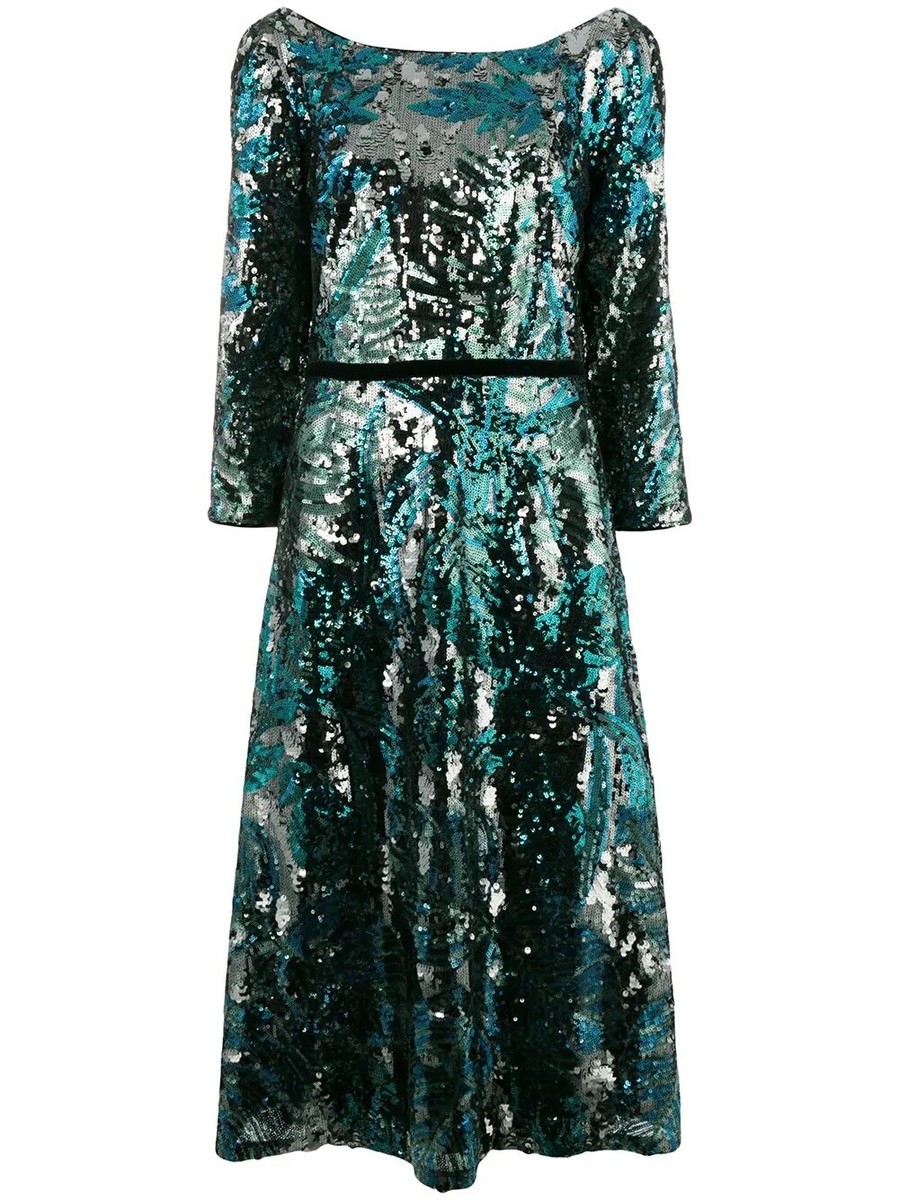 green emerald velvet dress Velvet Asymmetrical Midi Dress main image 0