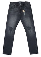 Lazer Slim Fit & Slim Leg Distressed Stretch Men's Denim Jeans NWT Winsor