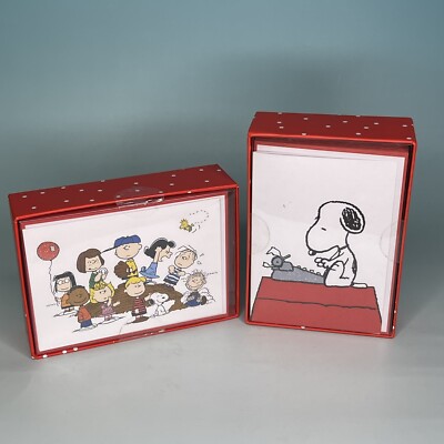 Peanuts Gang & Snoopy 32 Blank Note Cards and Envelopes Charlie Brown ...