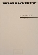 Marantz CD-75 II Lettore Compact Disc - Istruzioni per l'uso - MANUALE UTENTE