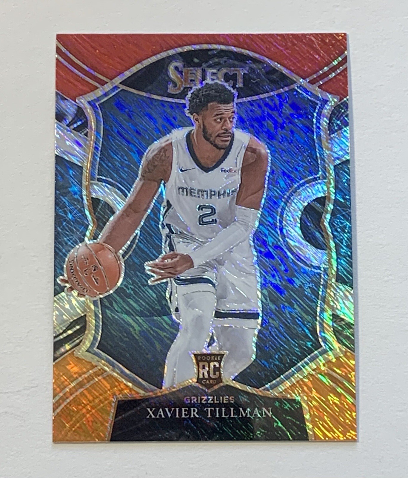 2020-21 Panini Select Xavier Tillman #95 Red White Orange Shimmer Prizm RC