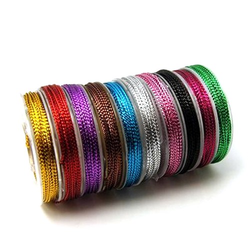 10 Rolls Mixed Color Braided Non-Elastic Cords Beading Thread Strings ...