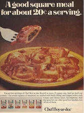 1973 Chef Boyardee Beef Ravioli vintage Print Ad 70's Food Advertisement
