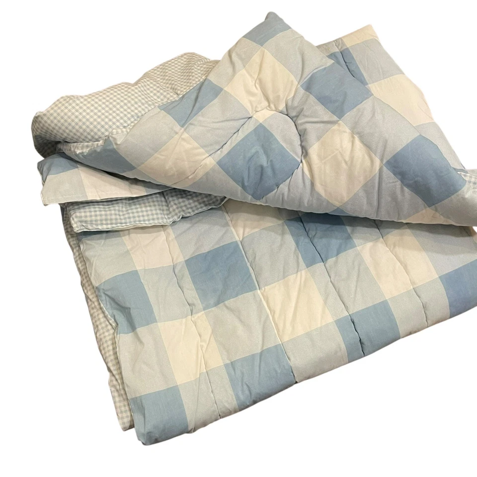 Edredón doble azul blanco guinga a cuadros Ralph Lauren? Pottery Barn? Foto 4 de 4