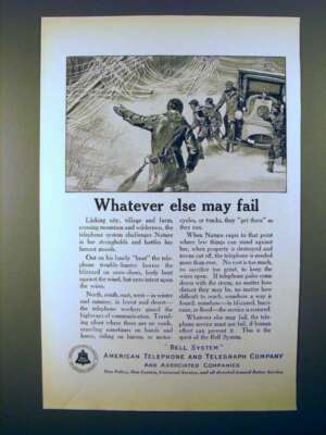 1923 AT&T Telephone Ad - Whatever Else May Fail