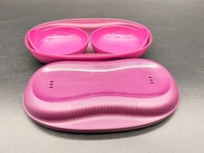 Purple Tupperware Microwave Breakfast Poached Egg Omelette Maker Steamer Inserts