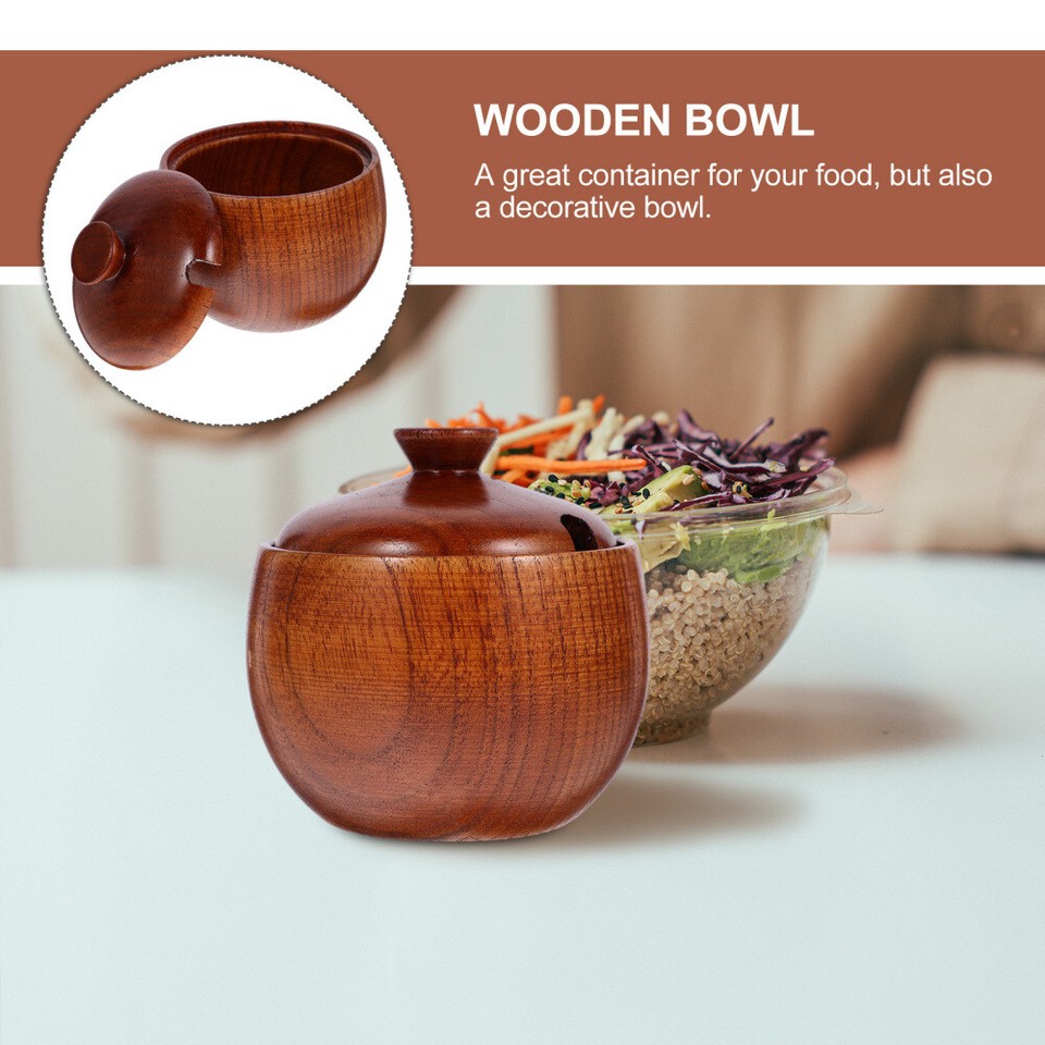 Wooden Bowl for Kids Rice Terrarium Dish Food Containers with Lids eBay