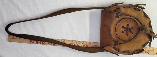 Handmade All Leather Boho Western Saddle Shoulder Crossbody Bag Purse Fringe Vtg - Picture 13 of 16
