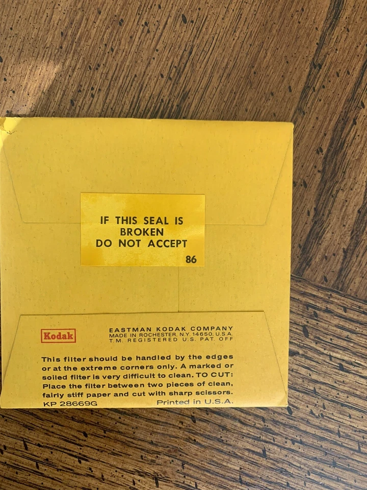 NEW! Kodak Wratten 24 Filter 3x3" (75mm) SEALED! Gelatin - Image 2 of 2