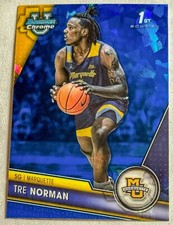 2023-24 Bowman Chrome U Sapphire Tre Norman 1st #87 Marquette University