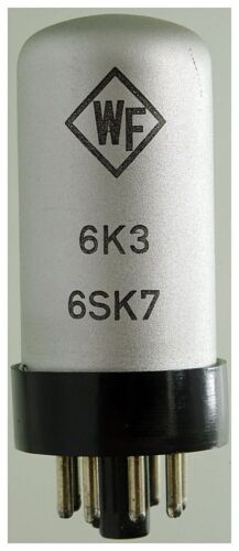6SK7/6K3 pentodo, argento. Un tubo radio di WF. ID21164 - Foto 1 di 5