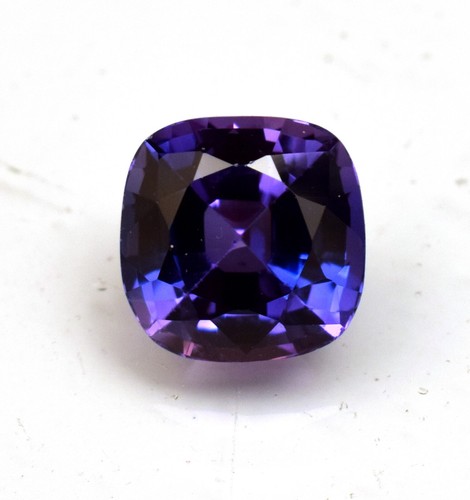 Purple Blue Bio Color Sapphire Certified 6.50Ct Cushion Cut Lab-Created Gemstone - Picture 2 of 5