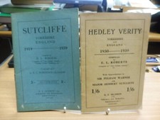 Herbert Sutcliffe & Hedley Verity (Yorkshire & England) Booklets 1940s