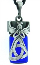 Pewter Celtic Trinity Angel Aromatherapy Keepsake Vial 36" Cord