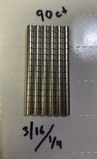 3/16 x 1/4 Inch Neodymium Rare Earth Disc Magnets N48 (90 Pack)