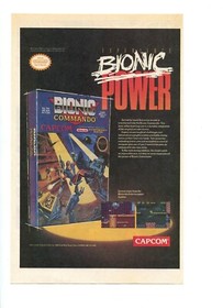 Capcom Bionic Commando Nintendo NES Game Vintage 1989 Newsprint Magazine Ad
