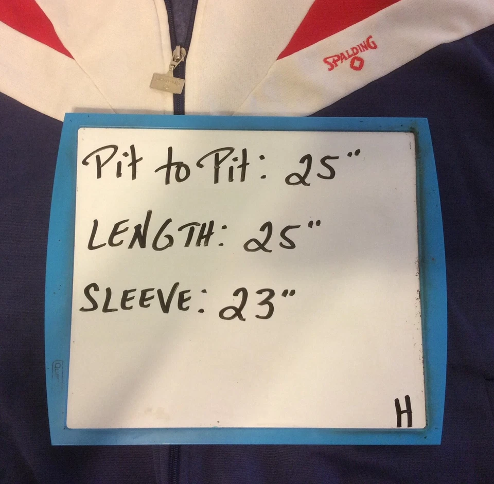 Chaqueta de Pista de Tenis Spalding De Colección Logo Rojo Blanco Azul Cremallera Completa Mezcla de Algodón XL Foto 3 de 4