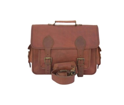 Brown Laptop Men's Handmade Shoulder Messenger Satchel Leather Bag