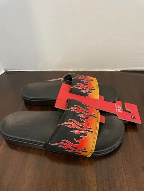 Vans Reflective Red Flame La Costa Red Black Slides Men s Multi