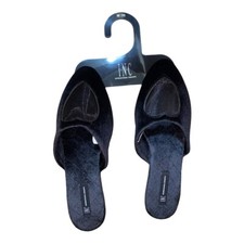 INC International Concepts Black Mesh-Heart Slippers Women's Medium 7-8 NWT