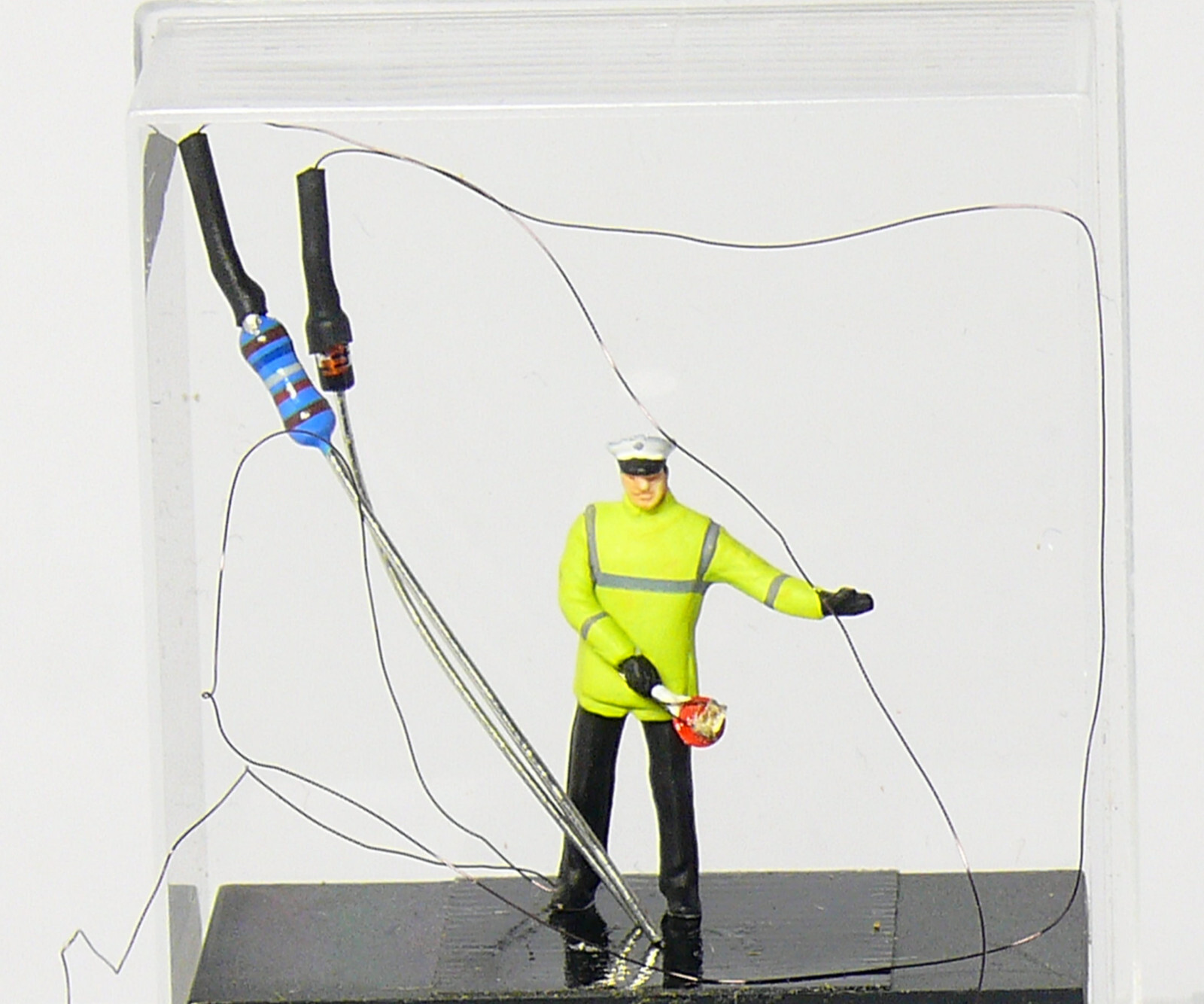 Preiser BAG Polizist Kontrolleur Spur H0 mit beleuchteter Stopkelle OVP