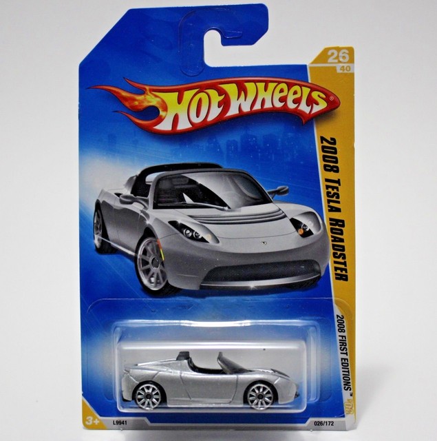 Hot Wheels Silver Tesla Roadster 2008 First Editions L9941 026172 2640 Bnib