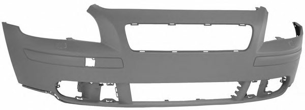 Front Bumper Volvo S40/V50 10.2003-04.2007 Without Holes For Spray Nozzles
