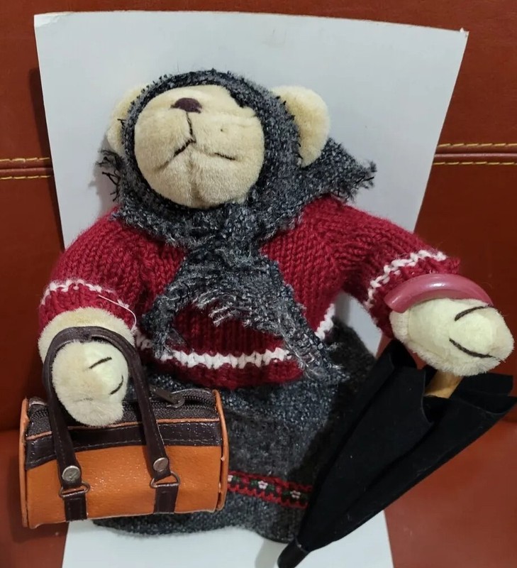 Grandma Plush Teddy Bear Musical Wind Up Moving Head Umbrella & Bag