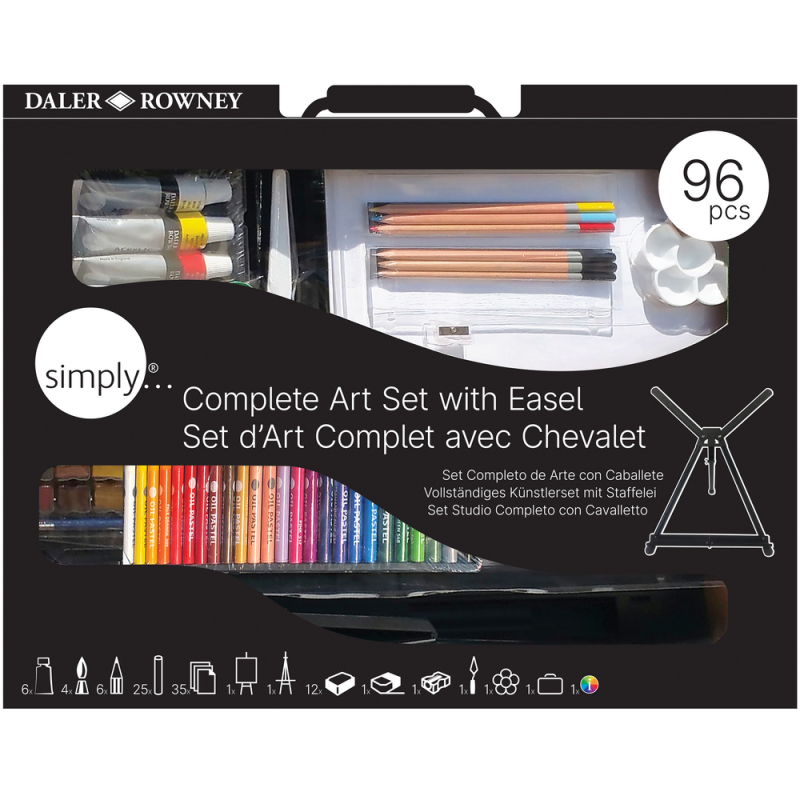 Daler-Rowney Simply Art Studio w/ Table Easel (96pc)