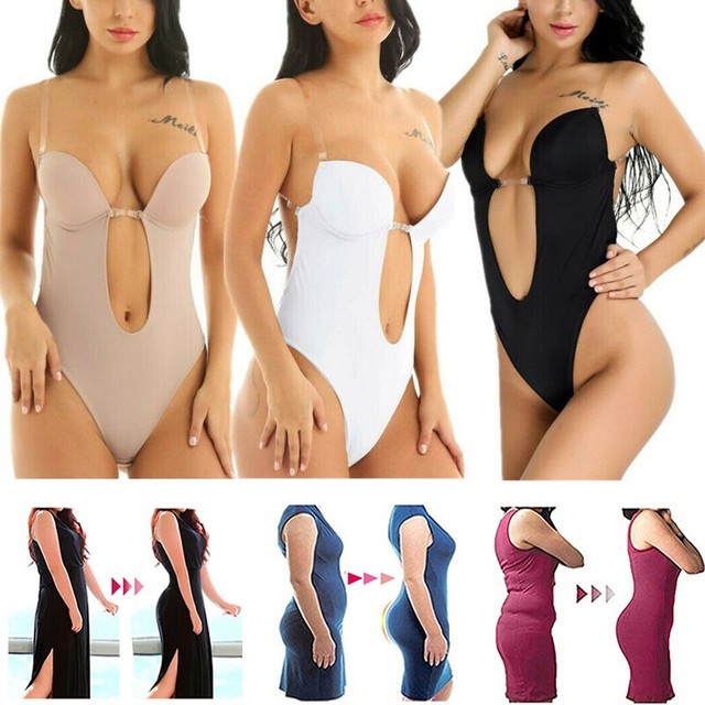 Women Shapewear Bodysuit Convertible Backless Body Shaper PUSH UP