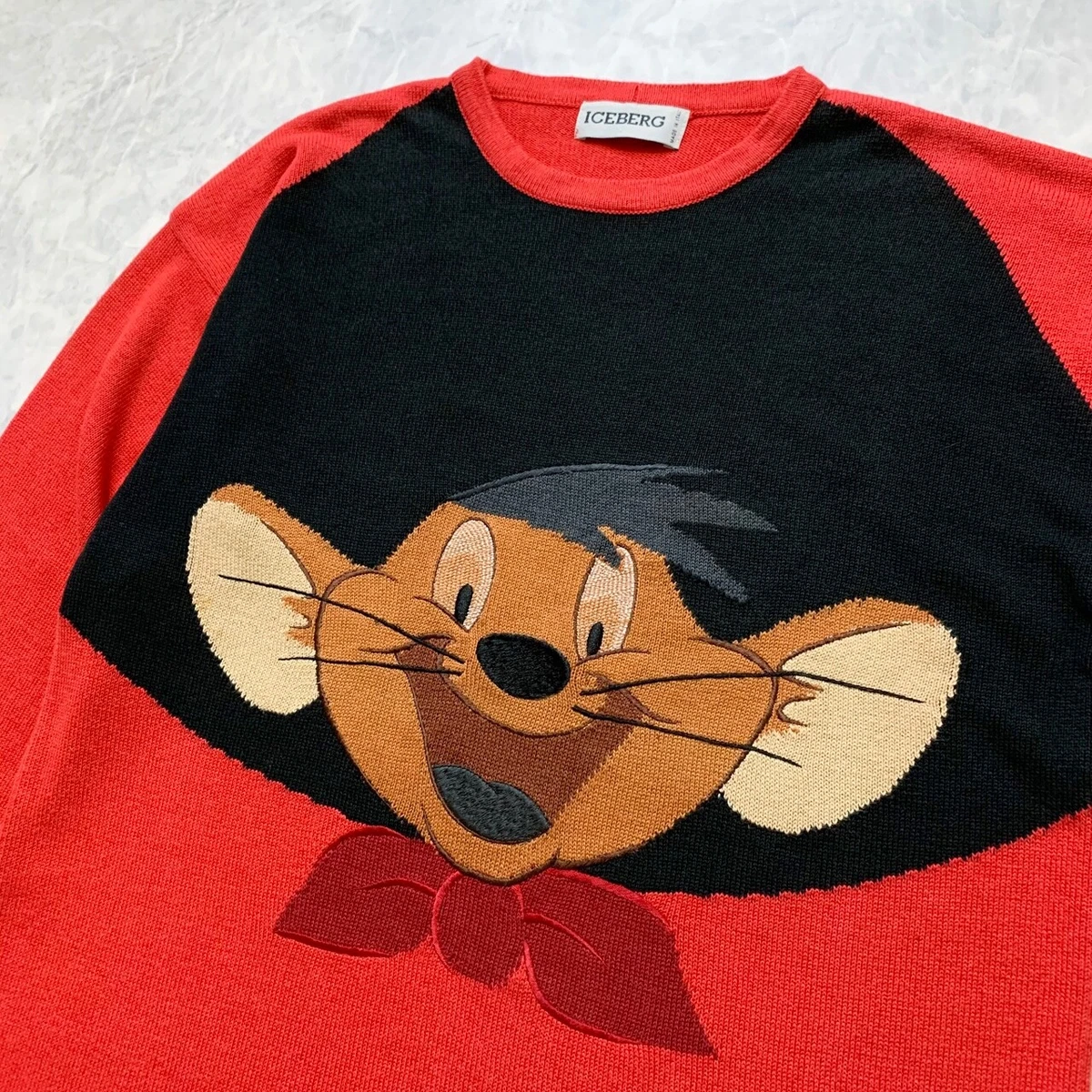 VTG ICEBERG LOONEY TUNES SPEEDY GONZALES KNIT SWEATER SIZE M MADE IN ITALY