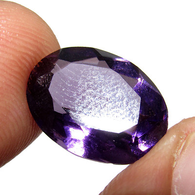 Awesome 7.05Cts Transparent Oval Cut Lab Created Loose Amethyst Gemstone CH 6163