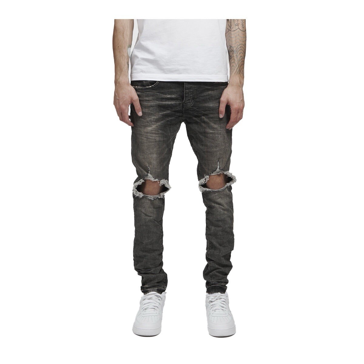 Purple Brand Skinny Ripped Black P002 Jeans Size 36 x 32 NEW Purple Brand Skinny Ripped Black P002 Jeans Size 36 x 32 NEW