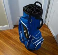 TaylorMade 14-Way Dividers Pockets Blue/Black/White Golf Cart Bag TaylorMade 14-Way Dividers Pockets Blue/Black/White Golf Cart Bag - Image 1