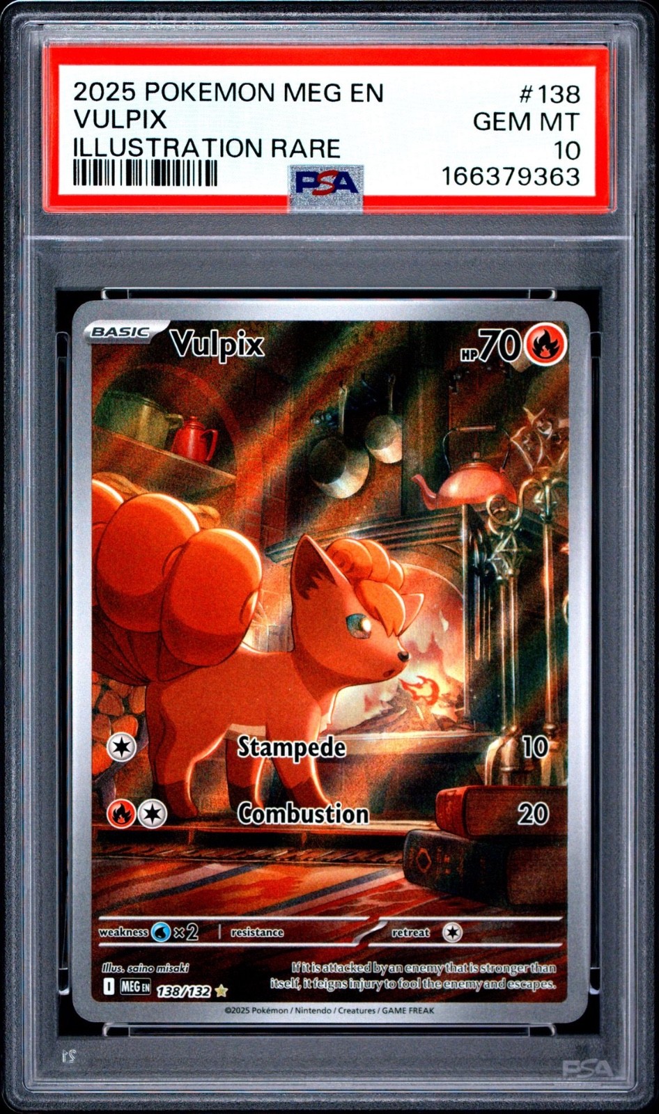 Pokemon Vulpix Mega Evolution Illustration Rare #138 PSA 10 Gem Mint