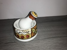 Vintage Jo!e MSC International Ceramic Spice Mortar and Pestle 2 Piece Set