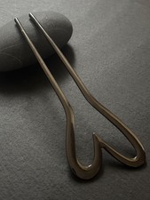 Elegante Haarnadel Anthrazit | Herz-Design | Metall Haarforke | Haaraccessoire