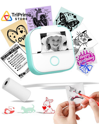 Memoking Sticker Printer - T02 Mini Photo 1.42 x 3.39 x inches, Green