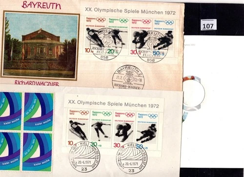 // GERMANY 1971 - 2 FDC + BOOKLET - SPORTS - OLYMPICS - SKIING