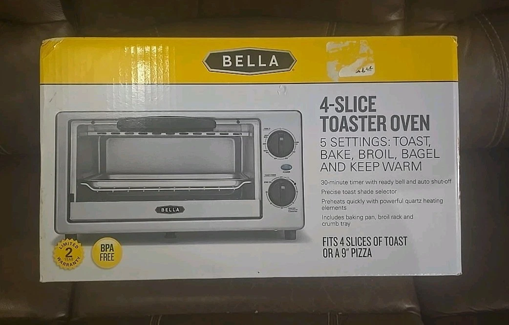 Bella 4-Slice/9" Pizza Stainless Steel Toaster Oven