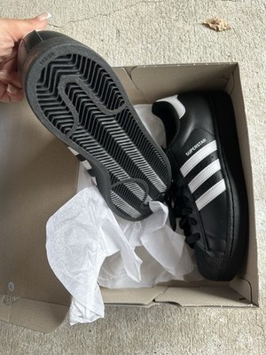 adidas Superstar II Men's Low Top Leather Sneakers Black/White J10079 Mens 10.5