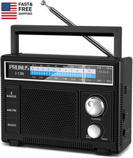J-136 Portable AM FM Radio with Best Reception,D Battery Operated or Plug in Wal