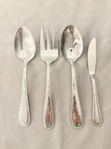 Reed & Barton Stainless DORADO Set of 4 Serving Pieces Hammered Pattern