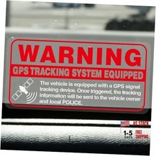 Warning GPS Tracking System Equipped Car Gps Tracking System Equipped Red