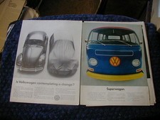 Vintage lot of 11 Volkswagen magazine print ads 1956-1970 vw beetle bus ad