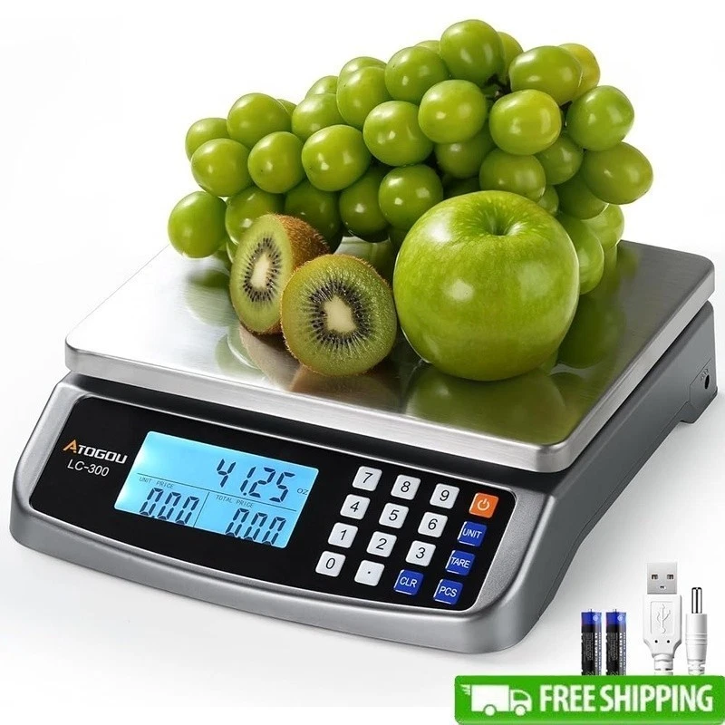 Digital Kitchen Scale 66lb Tare Counting LCD Display 304 Stainless Steel New