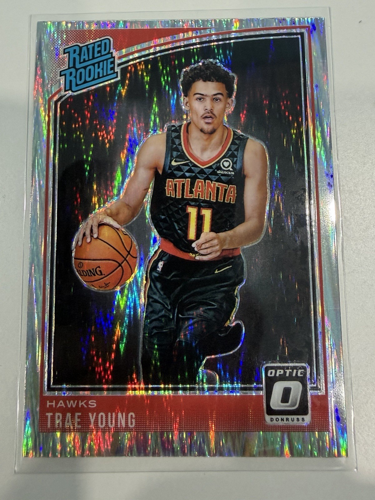 2018-19 Panini Donruss Optic - Rated Rookie Trae Young #198 Shock Prizm (RC)