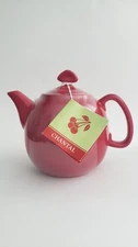 Chantal red stoneware teapot with lid .75 quart satin glaze 2003 NEW OLD STOCK