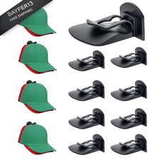 8 Pack Adhesive Hat Hooks for Wall   Strong Hold Rack 8 Pack, Black