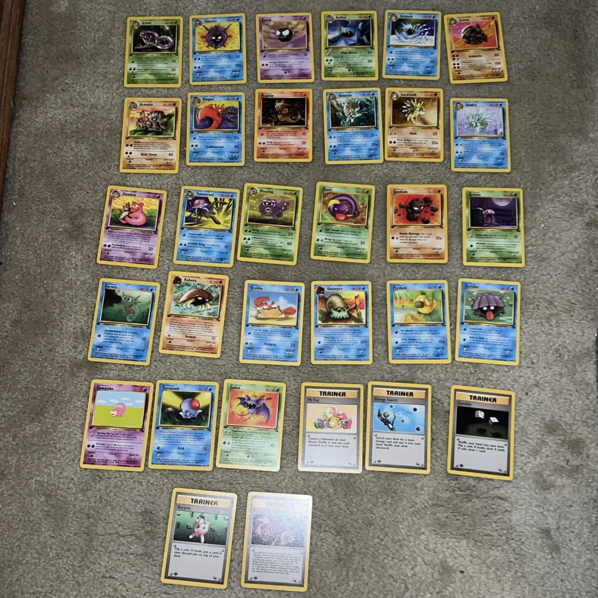 pokemon cards fossil set value 100+ Base Set, Jungle, Fossil, Team Rocket, Gym Challenge Trading Card MARKET $267 Colorless Leech Life (10) Remove a number of damage counters from Zubat equal to the damage done to the Defending Pokmon (after applying Weakness and Resistance) GPC 10 Horsea #49 1999